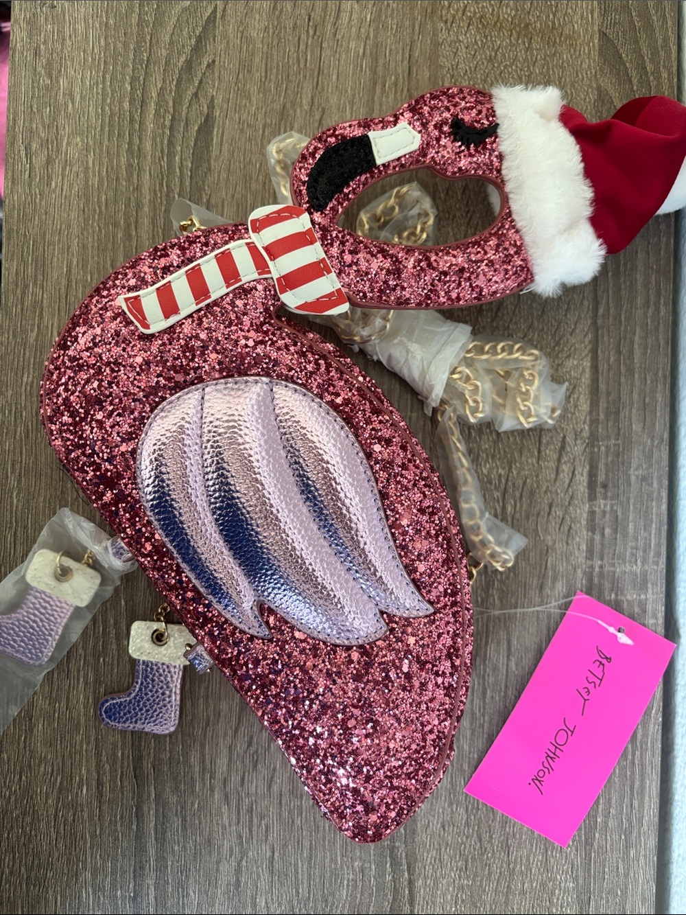 Betsey Johnson Santa flamingo purse NWT - Picture 2 of 7